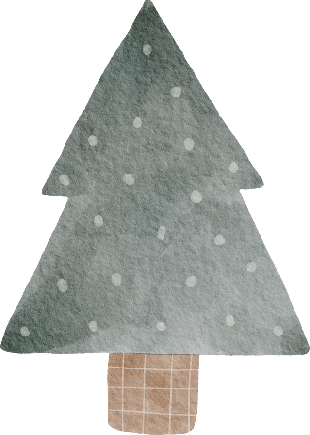Cute watercolor Christmas tree